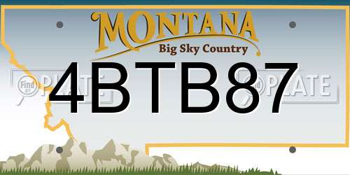 4BTB87 Montana License Plate