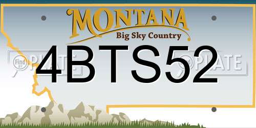 4BTS52 Montana License Plate