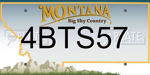 4BTS57 Montana License Plate