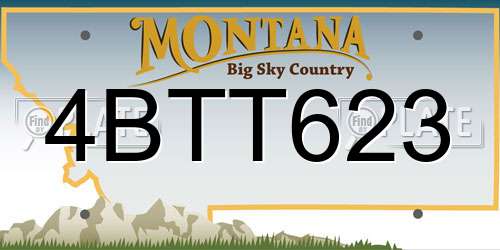 4BTT623 Montana License Plate