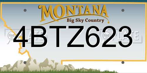 4BTZ623 Montana License Plate