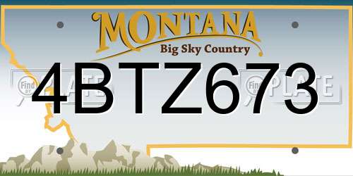 4BTZ673 Montana License Plate