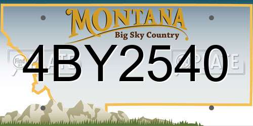 4BY2540 Montana License Plate