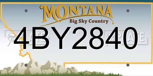 4BY2840 Montana License Plate
