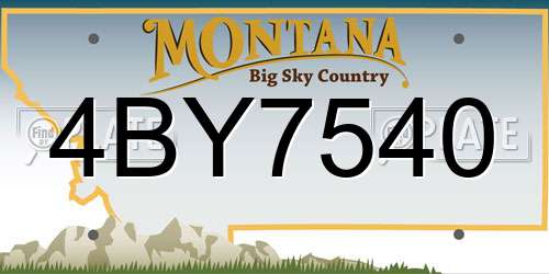 4BY7540 Montana License Plate