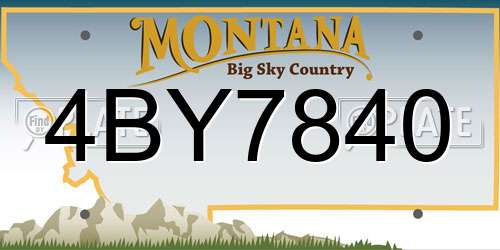 4BY7840 Montana License Plate