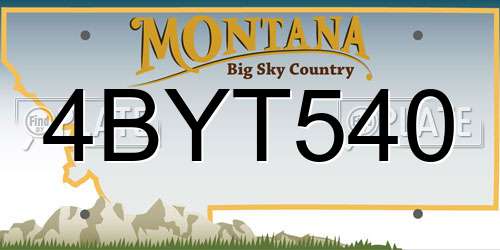 4BYT540 Montana License Plate