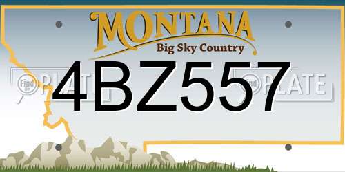 4BZ557 Montana License Plate