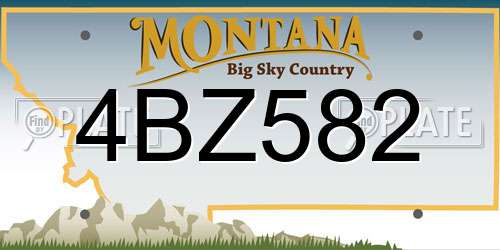 4BZ582 Montana License Plate