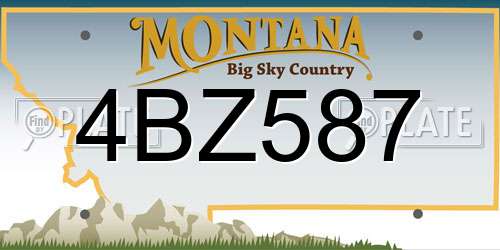 4BZ587 Montana License Plate