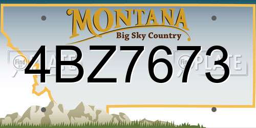 4BZ7673 Montana License Plate
