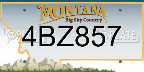 4BZ857 Montana License Plate