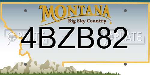 4BZB82 Montana License Plate