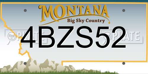 4BZS52 Montana License Plate