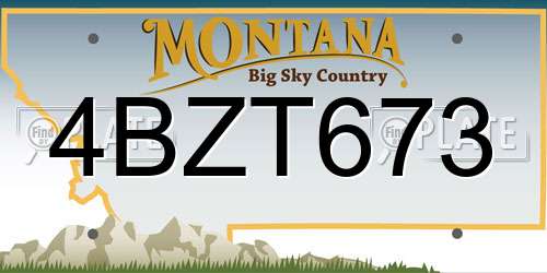 4BZT673 Montana License Plate