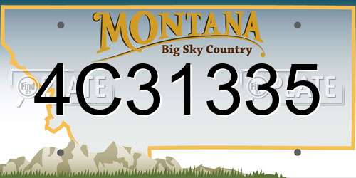 4C31335 Montana License Plate