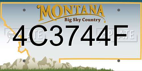 4C3744F Montana License Plate
