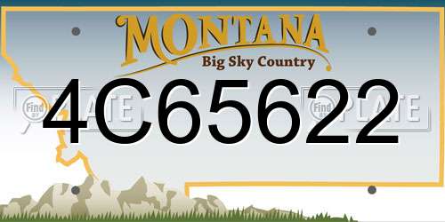 4C65622 Montana License Plate
