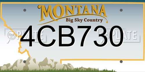4CB730 Montana License Plate
