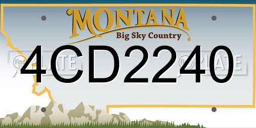 4CD2240 Montana License Plate