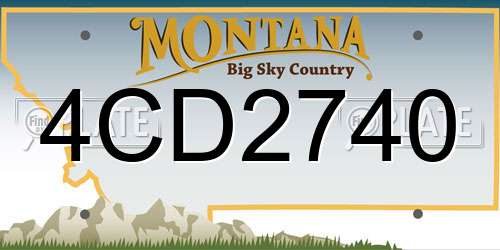 4CD2740 Montana License Plate