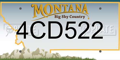 4CD522 Montana License Plate