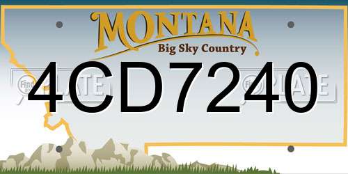 4CD7240 Montana License Plate