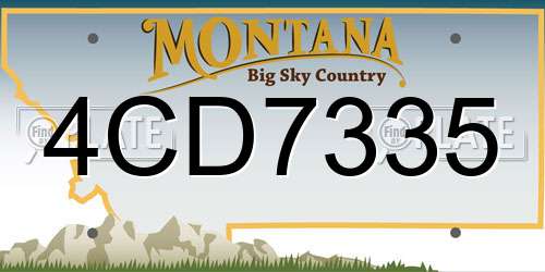 4CD7335 Montana License Plate