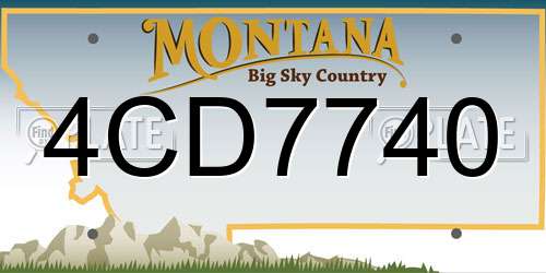 4CD7740 Montana License Plate