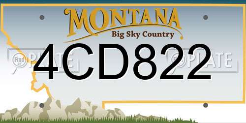 4CD822 Montana License Plate