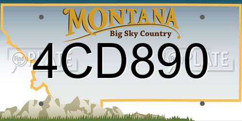 4CD890 Montana License Plate