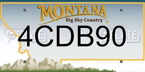 4CDB90 Montana License Plate