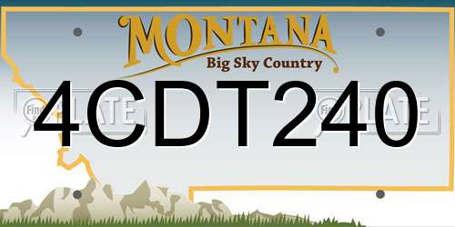 4CDT240 Montana License Plate