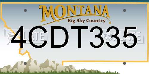 4CDT335 Montana License Plate