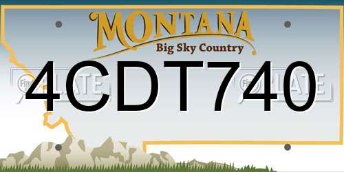 4CDT740 Montana License Plate