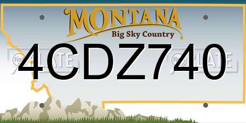 4CDZ740 Montana License Plate