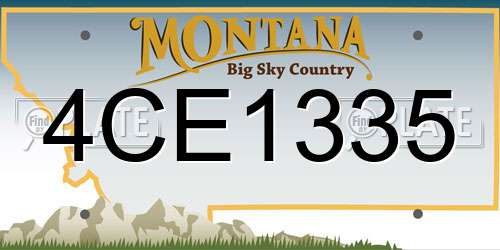 4CE1335 Montana License Plate