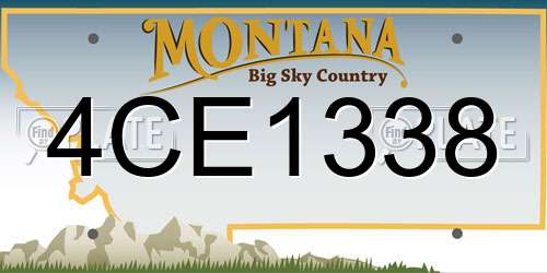 4CE1338 Montana License Plate