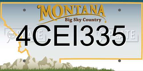4CEI335 Montana License Plate