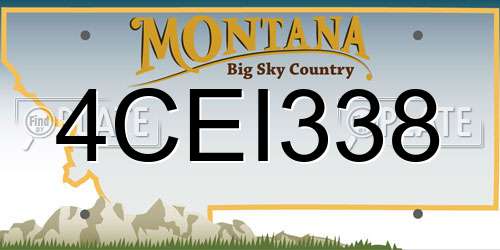 4CEI338 Montana License Plate