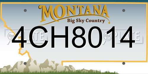 4CH8014 Montana License Plate