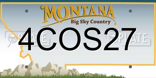4COS27 Montana License Plate