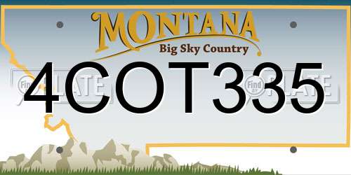 4COT335 Montana License Plate