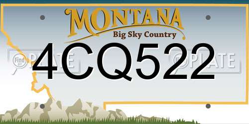 4CQ522 Montana License Plate