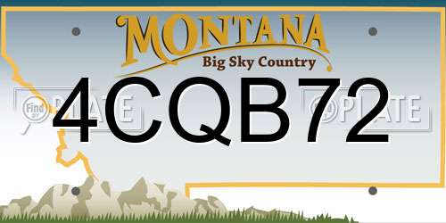 4CQB72 Montana License Plate