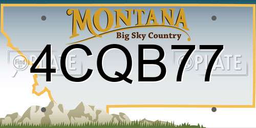4CQB77 Montana License Plate