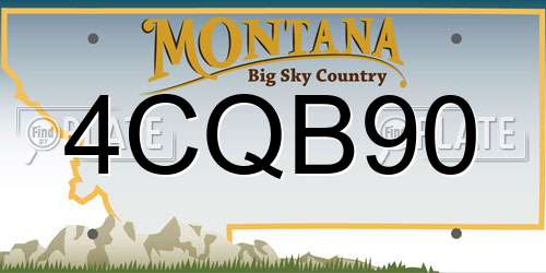 4CQB90 Montana License Plate