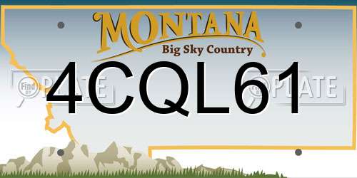 4CQL61 Montana License Plate