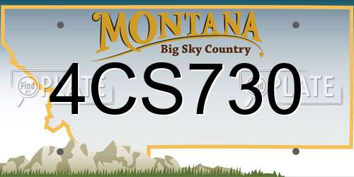 4CS730 Montana License Plate