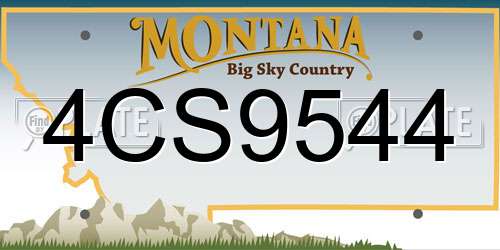 4CS9544 Montana License Plate